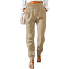 Ruffled Elastic Waistband High Waist Trousers