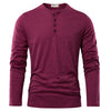 Men's Solid Color Casual Cotton Long-sleeved Top