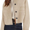 European And American Style Women Faux Suede Short Jacket Casual Lightweight Autumn Fashion