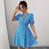 Womens Fashionable Printed Slim-Fit Pleated Dress