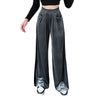 Suede Waist Versatile Drape Splicing Straight-leg Overalls Casual Pants