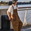 Loose Trendy Retro Khaki Suspender Overalls
