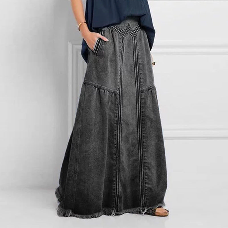 Stylish And Minimalist Womens Denim Skirt