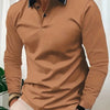 Autumn Men's Lapel Golf Casual Sports Contrast Color Long Sleeves Top