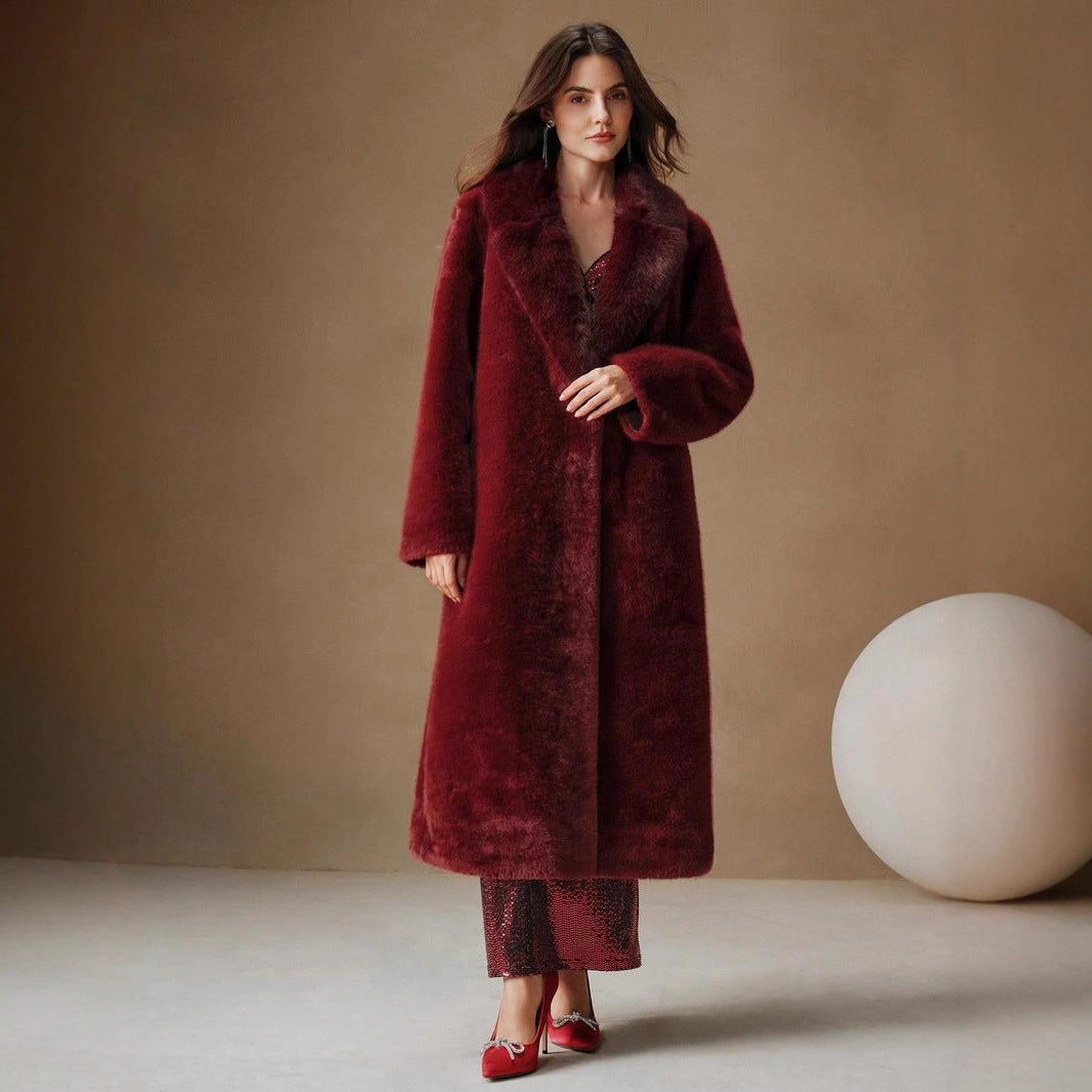 Elegante cappotto casual in pelliccia sintetica alla moda per autunno e inverno