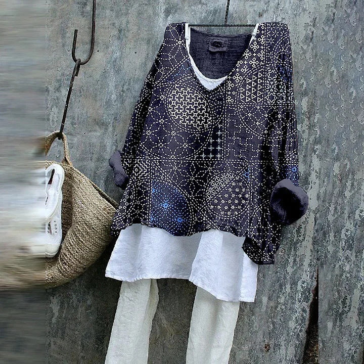 Stampa Digitale 3D Donna Girocollo Manica Lunga alla Moda