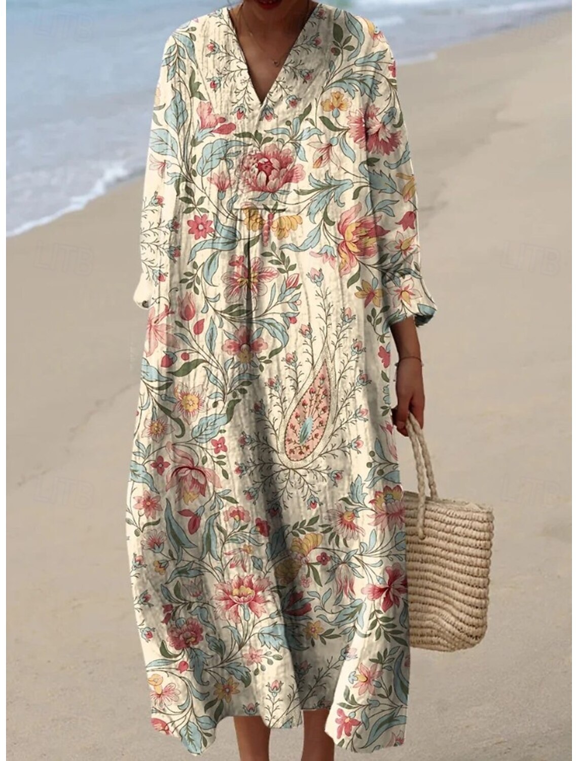 Sky-blue Sleeveless Loose-fitting Dress That Flatters Your Figure And Is Easy To Style