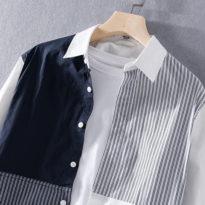 Fashion Youth Stripes Polo Collar Top