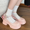 Sweet French Chunky Heel Mary Jane Shoes Shallow Mouth All-matching