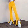 Fashionable And Elegant Commuting Slit Small Personality Solid Color Flared Pants