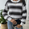 Women's Base Shirt Striped Colored Pullover Casual Sweater