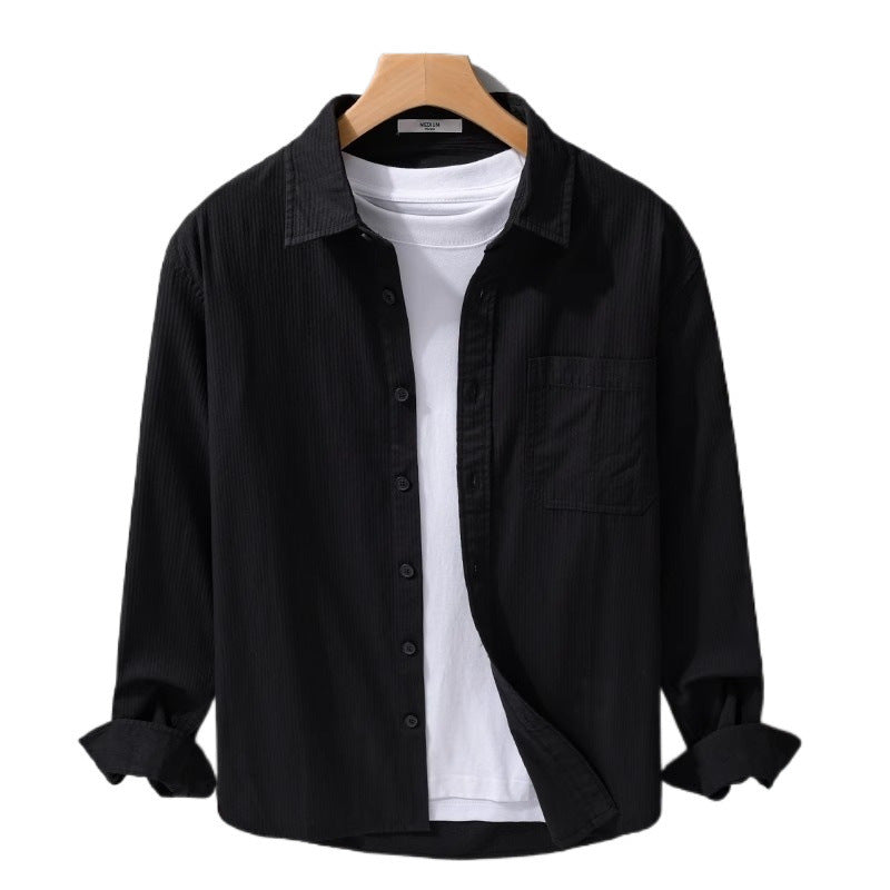 Simple Solid Color Shirt Artistic Casual Coat