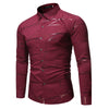 Camicia da uomo a maniche lunghe con stampa bronzata e colletto alla coreana modello Henry