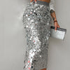 Women's Versatile Solid Color Fashionable Sequin Skirt