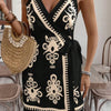 Women's Vacation Casual Retro Print Tie Front Cami Mini Dress