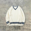 American Collegiate Style V-neck Sweater
