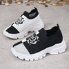 Plus Size Flying Woven Women's Shoes Fashionable Breathable Platform