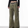 Ripped Cargo Jeans Straight Logging Casual Trousers