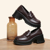Scarpe da donna con plateau britanniche, stile college, con testa rotonda e suola spessa