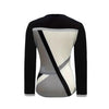 V-collar Contrast Color Printed Slim-fit Pullover Zipper Top