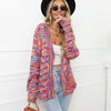Rainbow Mixed Color Festival Dyed Short Cardigan Knitted Coat