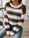 Women's Base Shirt Striped Colored Pullover Casual Sweater