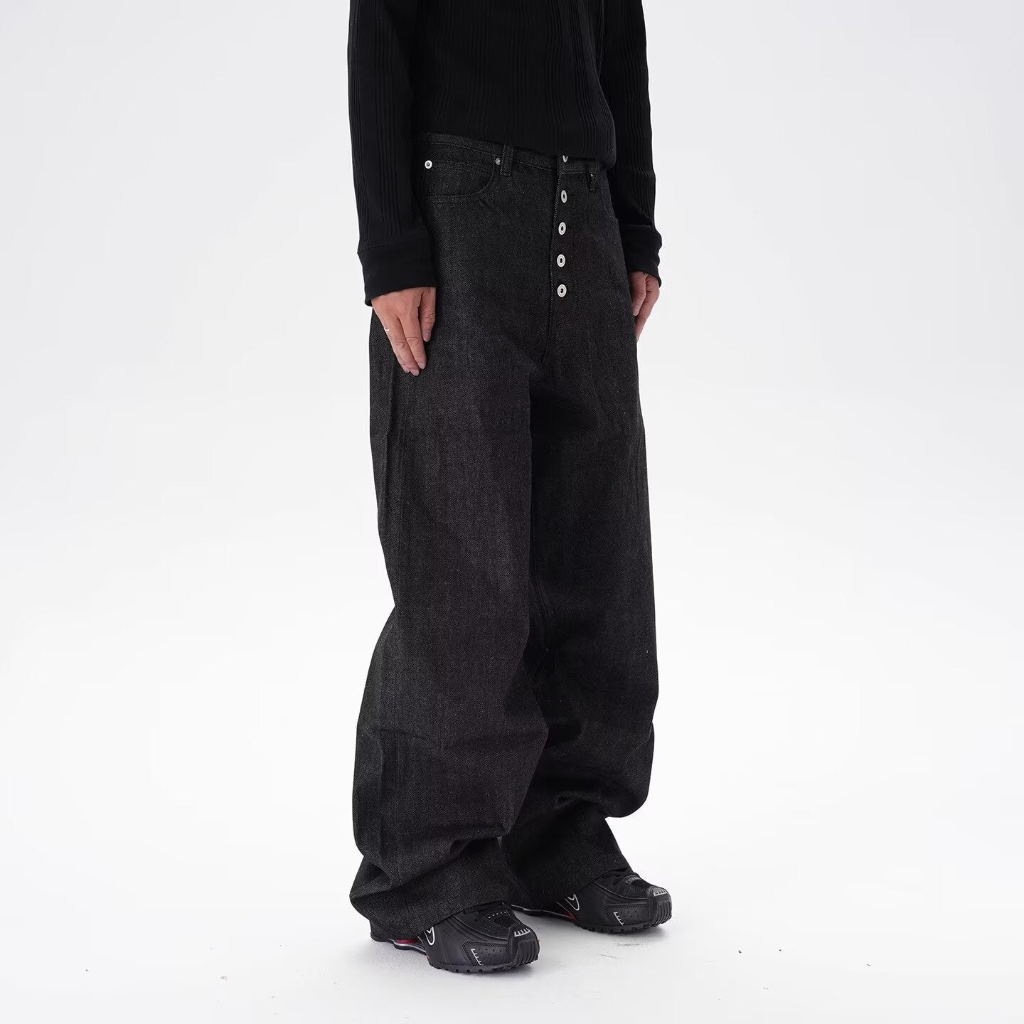 American Vintage Raw Denim Curved Knife Jeans For Men