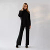 Women's Turtleneck Soft Fashion Casual Slit Sweater Suit