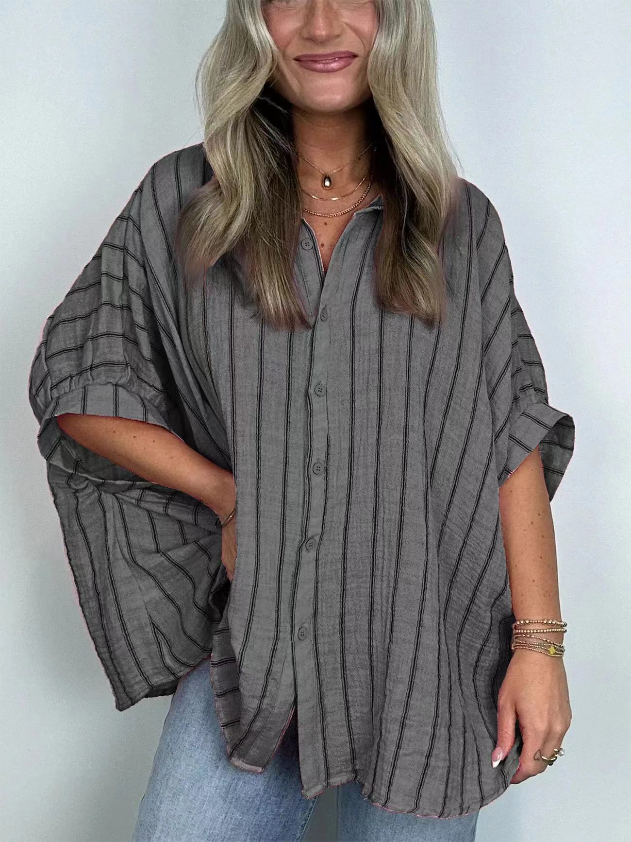 Camicia casual a righe a vestibilità ampia