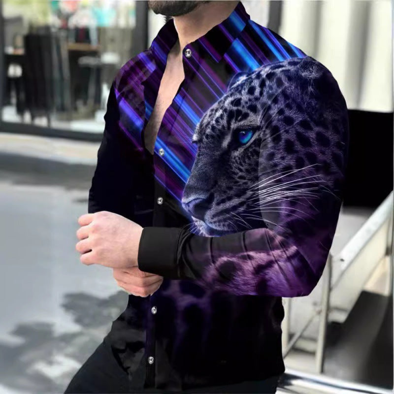 Men's Long Sleeve 3D Digital Printing Shirt