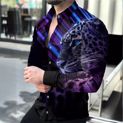 Men's Long Sleeve 3D Digital Printing Shirt