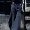 Elegant Grey Scimitar Wide-Leg Pants