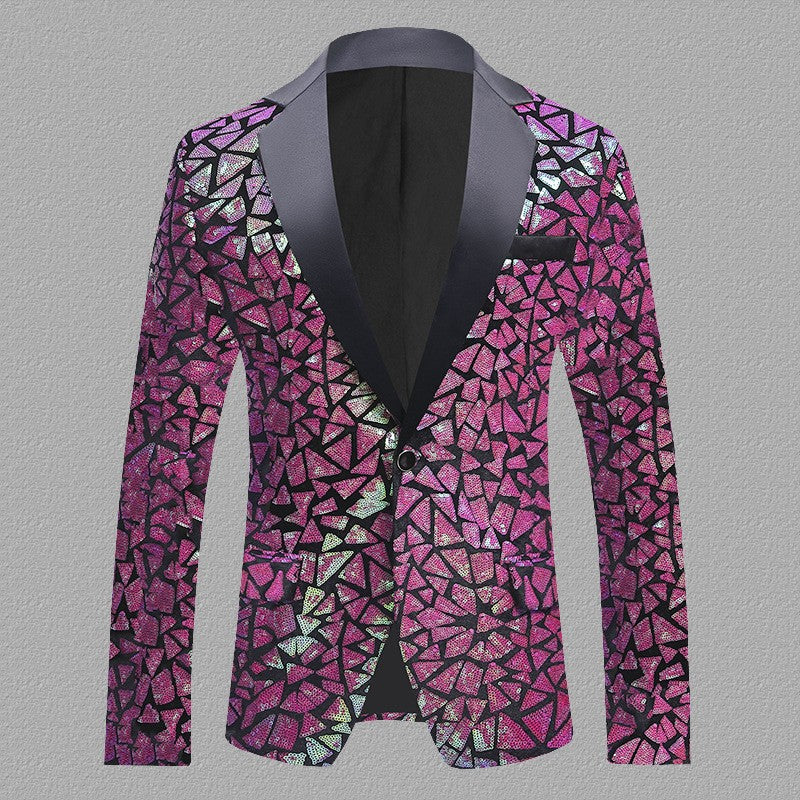 Vestito da spettacolo da uomo in velluto e paillettes