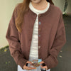 Autumn Crew Neck Baseball Uniform Sweater Coat For Women