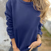 Casual Women's Solid Color Round Neck Long Sleeve Sweater Solid Color Top