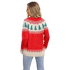 Maglione casual e ampio da donna in maglia jacquard con motivo albero di Natale