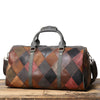 Vintage Men's Leather Rhombus Portable Travel Bag