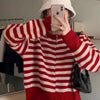 Women's Spring And Autumn Short Striped Knitted Bottoming Sweater
