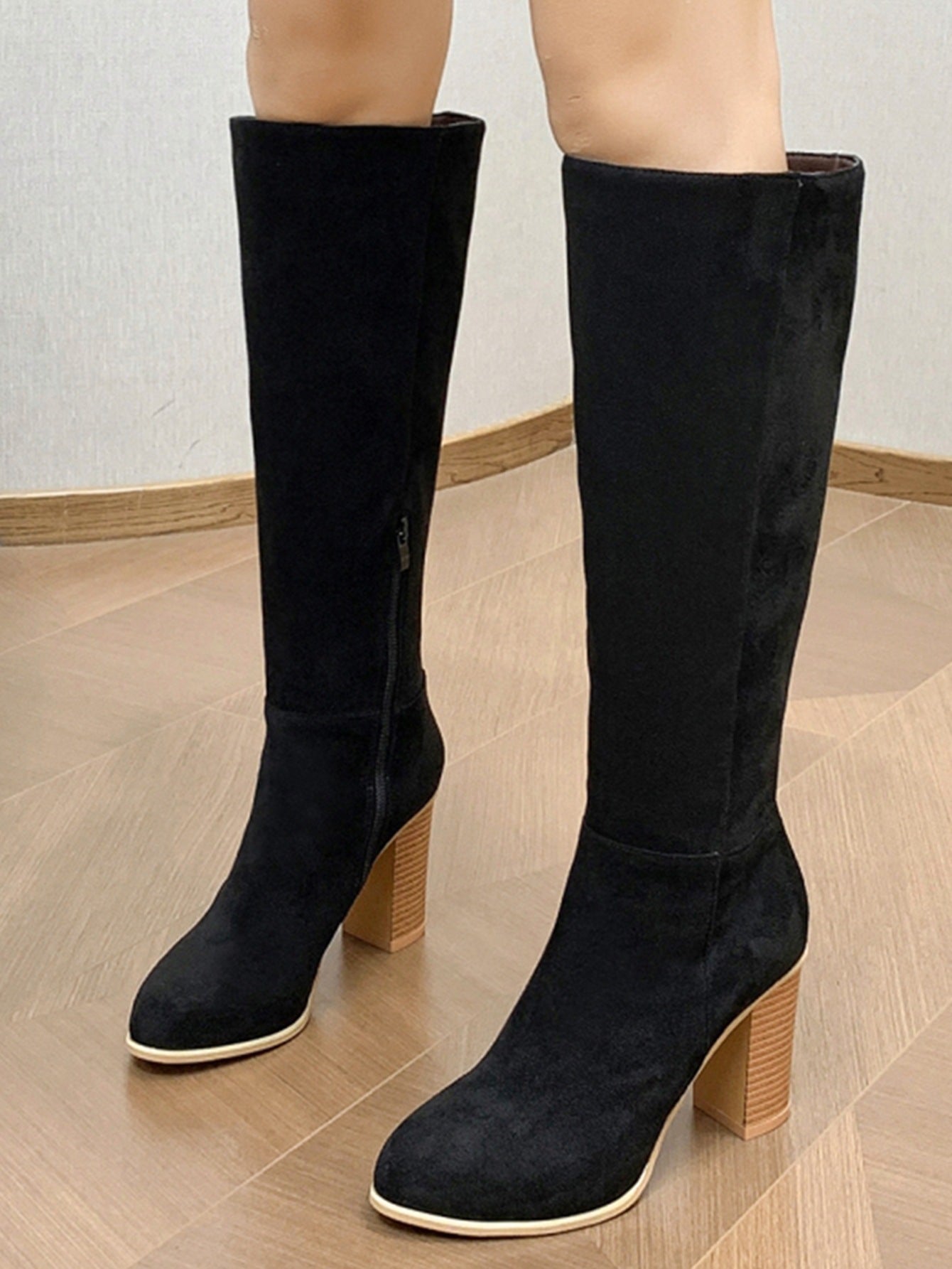 Women's Square Toe High Heel Fashion Boots