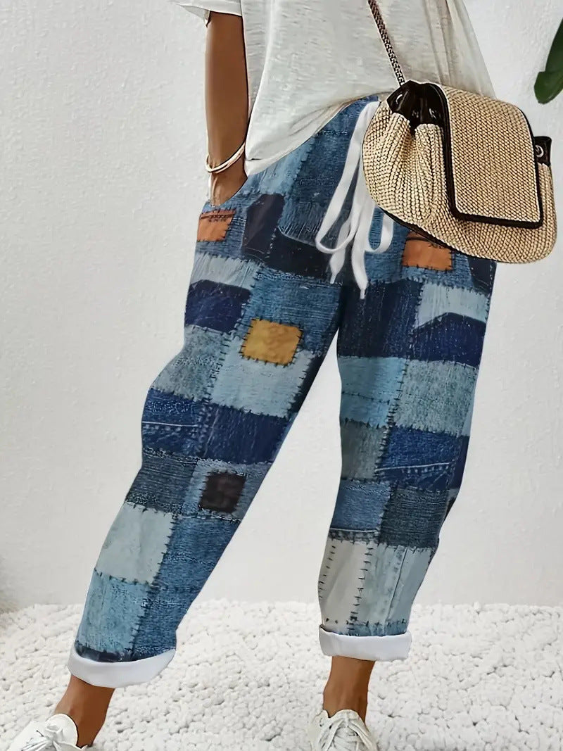 Tuta casual slim con stampa floreale digitale 3D