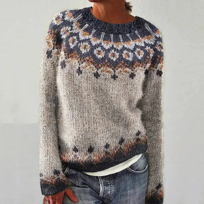 Ladies' 3D Printed Sweater Casual Loose Long Sleeved Knitted Top - A Fashionable And Comfortable Choice For Daily Wear