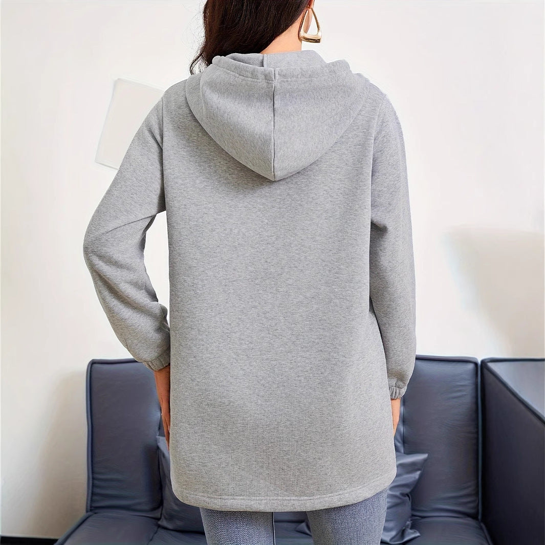 Women's Solid Color Outdoor Autumn And Winter Leisure Loose Long Sleeve Sweatershirt