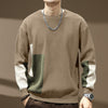 High Sense Color Contrast Patchwork Male Loose-fitting Oversized Sweater