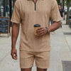 Polo da uomo, casual, a maniche corte, pantaloncini sportivi