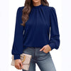 Women's Long Sleeve Small Turtleneck Solid Color Pleated