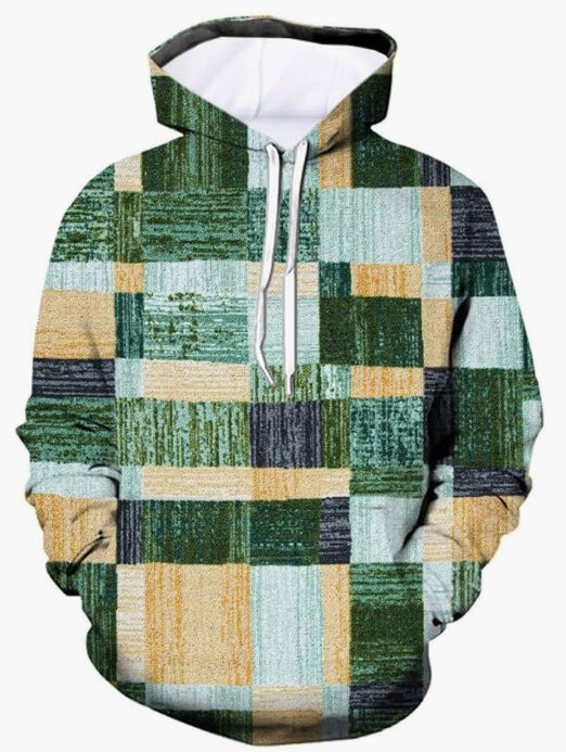 Stitching Pattern 3D Digital Printing Sweater Spring And Autumn Men's Hoodie