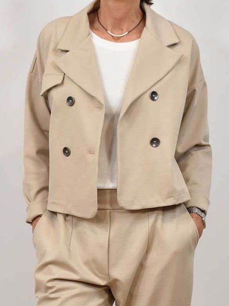 Jacket Women's Casual Temperament Women's Clothing High-end Sense Short Double-breasted Small Suit