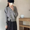 Women's Solid Color Spring And Autumn Bow Pearl Button Sweater