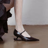Heel Mary Jane Leather Shoes