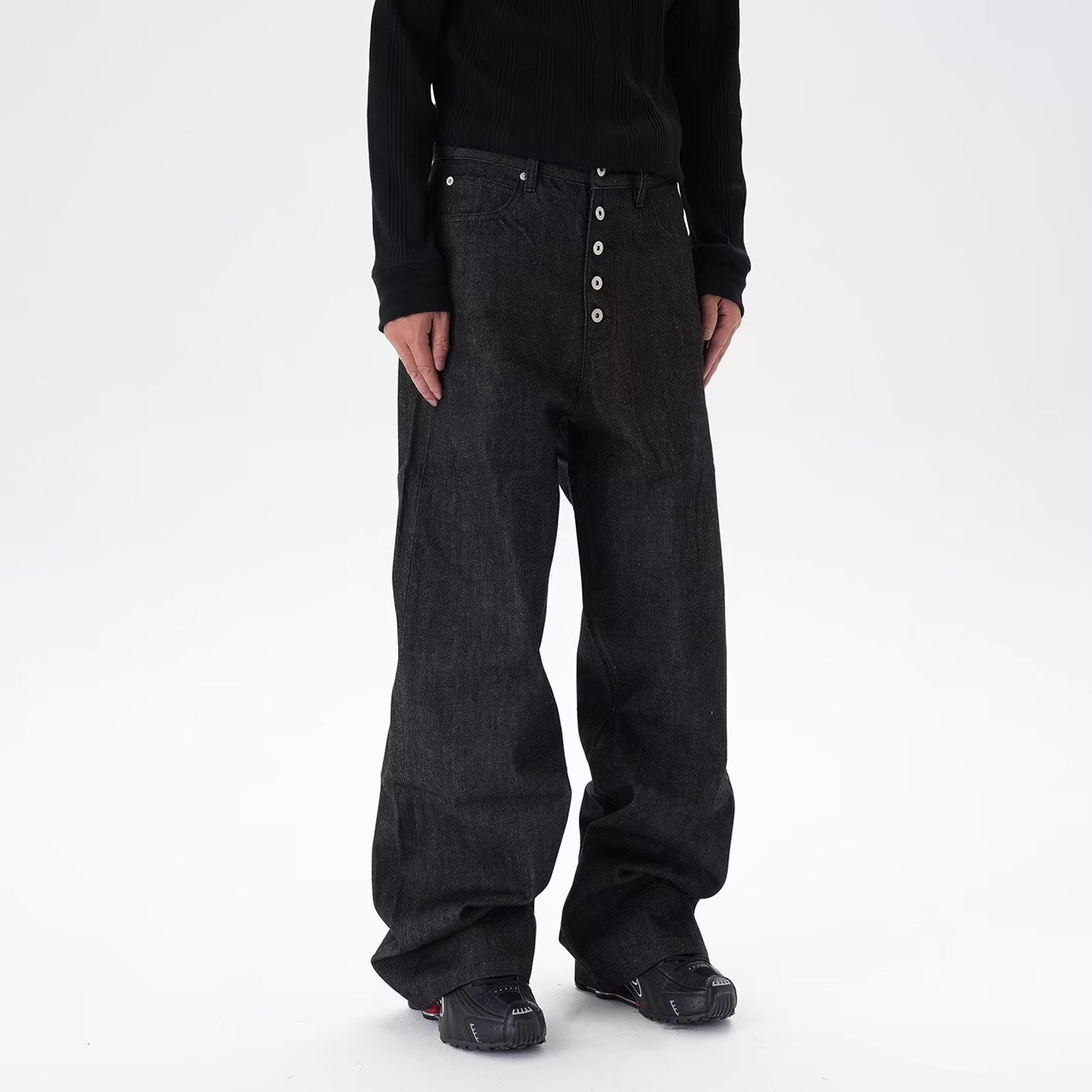 American Vintage Raw Denim Curved Knife Jeans For Men